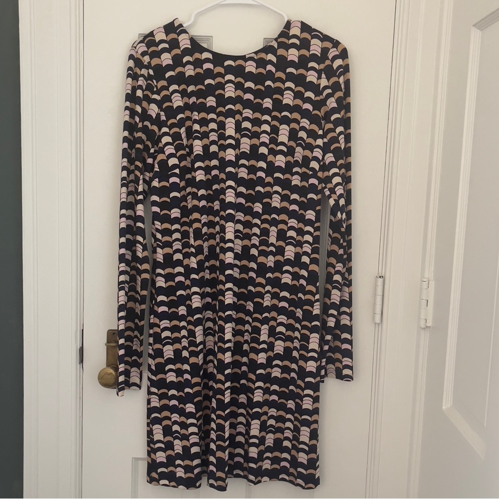 NWOT Julie Brown JB by Julie Brown Morgan Geometric Print Dress Navy Pink XL